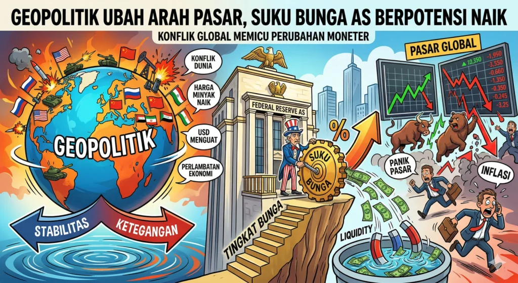 Ancaman Inflasi dan Geopolitik Ubah Arah Pasar, Suku Bunga AS Berpotensi Naik